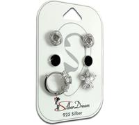 SilberDream Set de 3 boucles d'oreilles Boucles d'oreilles Argent 925 Émail Zirconia SDS602WS