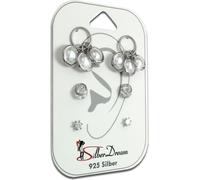 SilberDream Set de 3 boucles d'oreilles Boucles d'oreilles Argent 925 Zirconia Perle artificielle SDS621WJ