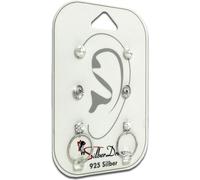 SilberDream Set de 3 boucles d'oreilles Boucles d'oreilles Argent 925 Zirconia Perle artificielle SDS608WJ