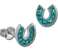 SilberDream turquoise Boucles d'oreilles fer à cheval zirconium 925 argent GSO603T