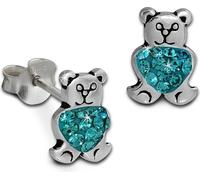 SilberDream turquoise Boucles d'oreilles Ours en peluche Zirconia 925 Argent GSO607T