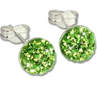 SilberDream vert Boucles d'oreilles Demi-sphère Zirconia Femme 925 Argent GSO217L
