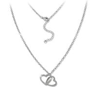 SilberDream Zirconia Collier 925 Argent 44cm Cœurs reliés Bijoux D2GSK409W