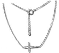 SilberDream Zirconia Collier 925 Argent 46cm Bijoux Croix argent D2GSK402W