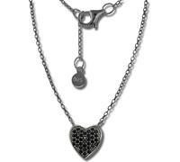 SilberDream Zirkonia Collier 44cm 925 Argent Bijoux Cœur Noir GSK401S