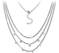 SilberDream Zirkonia Collier 47cm 925 Argent Femme Bijoux 3 Couches GSK414W