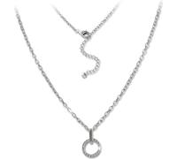 SilberDream Zirkonia Collier 925 argent véritable 45cm Circle Femme Bijoux D2GSK410W