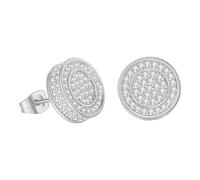 Silberne Ohrclips Für Damen Screw Back Earrings Golden Plated 5A+ Cubic Zircone Cluster Round Screw On Stud Afrikanische Ohrringe Für Aus Holz, Einheitsgröße, Métal, Pas de gemme