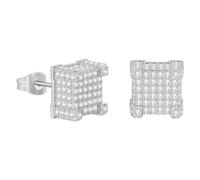 Silberne Ohrclips Für Damen Screw Back Earrings Golden Plated 5A+ Cubic Zircone Cluster Round Screw On Stud Afrikanische Ohrringe Für Aus Holz, Einheitsgröße, Métal, Pas de gemme