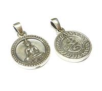 Silberschmuck - BG Pendentif Bouddha en argent sterling 925 - Siddharta Gautama - Symbole de protection porte-bonheur - Méditation - Unise