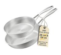 SILBERTHAL Batterie de Cuisine 2 Pièces Acier Inoxydable 24/28 cm