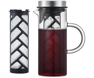 SILBERTHAL Cafetière Manuelle avec Infuseur 1,2 litres - pour Café froid ou Cold Brew Coffee - Avec le nouveau filtre plus robuste 2.0 - Eau Infusée, Cafe Infusé A Froid et Thé Glacés