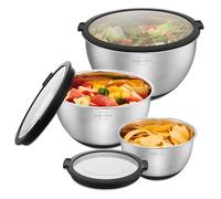 SILBERTHAL Lot de 3 Saladiers Inox avec Couvercles Hermétiques