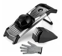 SILBERTHAL Mandoline Japonaise Inox avec Lame en V | Protège-main et gant inclus, 5 modes pour résultat uniforme