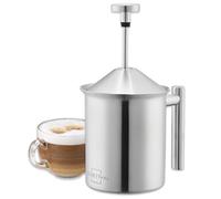 SILBERTHAL Mousseur à Lait Manuel Inox 400 ml | Échelle graduée, idéal cappuccino et latte macchiato