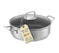 SILBERTHAL Sauteuse Inox 28 cm - Induction - Antiadhésif | Avec couvercle en verre, convient à tous les types de cuisinières