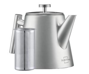 SILBERTHAL Théière Argentée avec Filtre Infuseur Amovible 1L