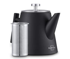 SILBERTHAL Théière avec Filtre Infuseur Amovible - Inox Double Paroi - 1 Litre - Garde la Chaleur