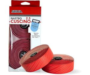 SILCA Cuscino guidoline vélo de route | Ruban adhésif super collant extra épais | 2,5 mm et 3,75 mm d'épaisseur | kit avec couvercle de pince papillon extra fin et bouchons d'extrémité
