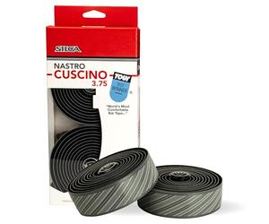 SILCA Cuscino guidoline vélo de route | Ruban adhésif super collant extra épais | 2,5 mm et 3,75 mm d'épaisseur | kit avec couvercle de pince papillon extra fin et bouchons d'extrémité en alliage-gris