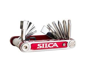SILCA Outil multifonction TREDICI | 13 outils mise au point minimaliste | outils multifonctions en acier avec finition chromée trempée | Entretoise HEX/TORX/PHILLIPS/Pad 105g