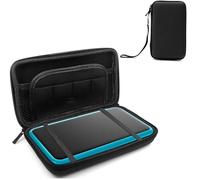 SILCOSTAR Carry Travel Storage EVA Hard Protective Case Cover for 2DS XL Console & Accessories with Double Zipper and 8 Game Holders for 2DS XL Game (Black)