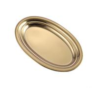 Sileduove Assiette ovale en acier inoxydable, plateau de service pour cuisine, salle à manger, design de style rétro, rangement empilable, facile à nettoyer pour la surface, tailles de 26 cm à 40 cm
