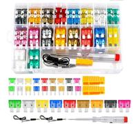 Sileduove Assortiment de 306 fusibles de voiture avec testeur de circuit, taille moyenne et petite pour mini fusibles 2 A-35 A, bornes en alliage d'aluminium, code couleur pour une identification