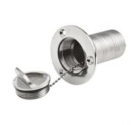 Sileduove Bouchon de réservoir de carburant sans n acier inoxydable 316 pour bateau, camping-car, remorque, camping-car, 38 mm, finition polie miroir avec chaîne de retenue et étiquette