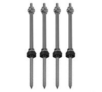 Sileduove Boulons de suspension M10, vis de montage solaire, fixations de toit pour systèmes photovoltaïques, avec joint EPDM et écrou de verrouillage, design résistant aux intempéries, 20 cm ou 25 cm