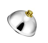 Sileduove Cloche alimentaire en forme de dôme en acier inoxydable robuste de 25,5 cm, avec bouton de préhension, pour protection contre la poussière, couvercle de service antirouille, pour maison