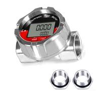 Sileduove Débitmètre électronique à turbine, débitmètre numérique d'eau et de carburant de 2,5 cm, débitmètre d'eau et de carburant avec adaptateur 3/4 pour diesel, kérosène, méthanol, eau