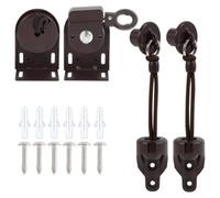 Sileduove Ensemble de base de rideau d'extérieur coupe-vent, avec corde élastique et traction, pour anneau, pour remplacement de porte de volet roulant et stabilité améliorée par temps difficile (noir
