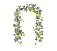 Sileduove Eucalyptus artificiel citron, 180 cm, lierre artificiel réaliste pour mariage, fête, décoration d'intérieur, léger et facile à positionner