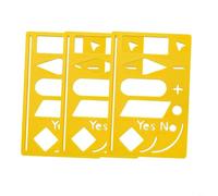 Sileduove Gabarit de gabarit pour les travailleurs du scrapbooking, marqueur de dessin multifonctionnel, règle en plastique avec symboles et formes de processus, 56 x 88 mm