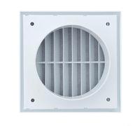 Sileduove Grille d'aération carrée blanche avec écran en métal amovible, pour conduits CVC, design imperméable empêche les intrusions et l'entrée d'eau, idéal pour (6 en 150 avec maille)