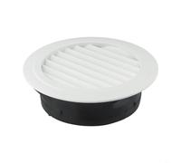 Sileduove Grille d'aération ronde à persiennes, couvercle de conduit, grille d'air pour systèmes CVC, ventilation murale et plafond en ABS avec flux d'air réglable, joint résistant aux intempéries