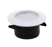 Sileduove Grille d'aération ronde à persiennes, couvercle de conduit, grille d'air pour systèmes CVC, ventilation murale et plafond en ABS avec flux d'air réglable, joint résistant aux intempéries