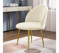 Sileduove Housse de chaise de salle à manger extensible beige, tissu velours de renard argenté, résistance temporaire, style contemporain, housse de chaise en forme de bec de canard, pour salle à