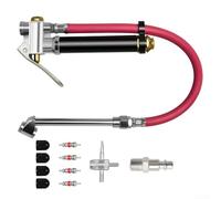Sileduove Jauge de gonflage de pneus 10-120 PSI double mandrin coudé 6,35 mm NPT raccord rapide en acier inoxydable design en laiton pour véhicules, motos, vélos (11 pièces)