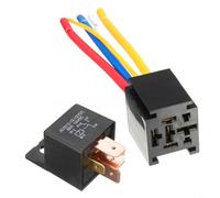 Sileduove JD2912 DC24V 80A Relais d'alimentation pour véhicule avec fil de prise pour contrôle du système électrique Interrupteur automobile Noir 28 x 28 x 25 mm (siège à quatre lignes 24 V CC)