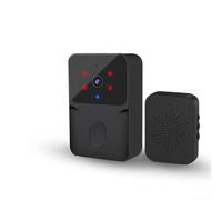 Sileduove Kement Caméra de sonnette vidéo HD WiFi sans fil avec système d'interphone intelligent avec détection de mouvement audio bidirectionnelle pour la sécurité de la maison (noir)