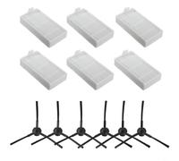 Sileduove Kit de brosses latérales et filtres de rechange compatibles avec les aspirateurs robots ILIFE V3s, V5, V5s, V5s Pro, comprend 6 ensembles de brosses gauche et droite avec filtres éponge