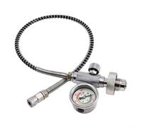Sileduove Lot de 1 adaptateur de gonflage pour cylindre de plongée 40 MPA 4500 PSI avec tuyau de 61 cm Filetage G5/8 pour station de recharge de plongée en extérieur Noir