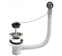 Sileduove Lot de 1 bonde d'évier de cuisine en acier inoxydable de 70 mm avec trop-plein rond et chaîne à perles, bouchon anti-perte pour la maison et la salle de bain