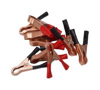 Sileduove Lot de 10 connecteurs de batterie 30 A pour pince crocodile avec mâchoires en fer plaqué cuivre, longueur 70 mm, pour batterie de voiture, panneau solaire et clôture électrique