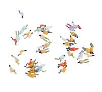 Sileduove Lot de 100 figurines peintes à l'échelle 1:100 pour modélisme ferroviaire HO, passagers assis par lots mixtes pour tracés de train, scènes de rue et dioramas, plastique ABS multicolore