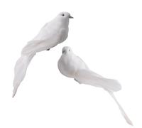 Sileduove Lot de 2 colombes artificielles blanches en mousse avec clips pour fête de mariage, décoration d'intérieur, décoration d'intérieur, décoration d'intérieur et d'extérieur