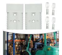 Sileduove Lot de 2 connecteurs de fils et câbles 350 A 600 V, bornes en cuivre plaqué argent, boîtier PPO UL94-V0, compatible avec 0AWG-2AWG, solutions d'alimentation de batterie à connexion rapide