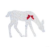 Sileduove Lot de 3 cerfs lumineux pour décoration de Noël avec cadre en métal et lumières LED
